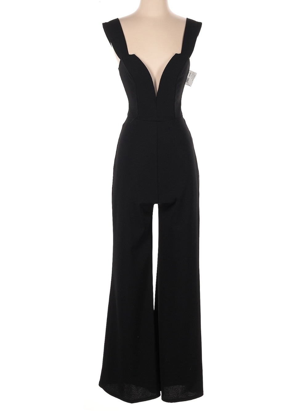 NWT Ruby and Jenna Size Small. Black Deep V Wide-Leg Jumpsuit